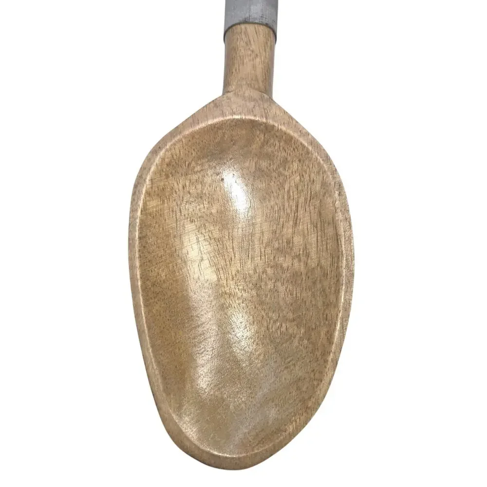Vintage Primitive Wooden Grain Scoop T-Handle Hand Carved Flour Sugar Shovel